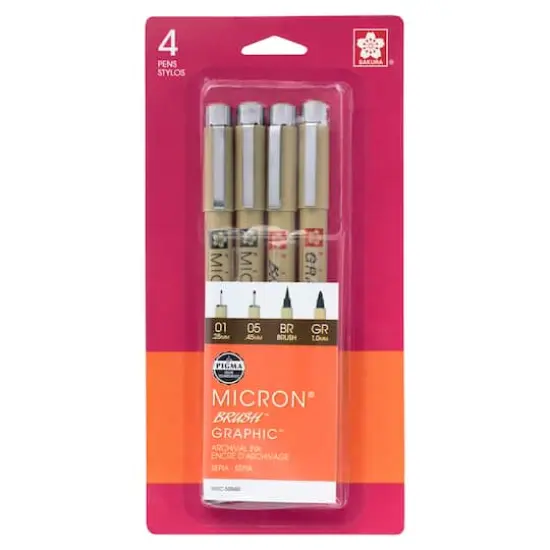 Pigma&reg; Micron&trade; Sepia 4 Pen Set {4}