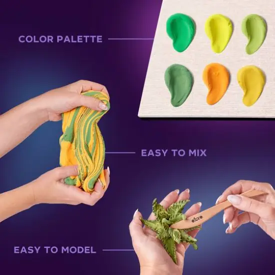 OKTO DIY Wood & Craft Energy Succulents Clay Kit {5}