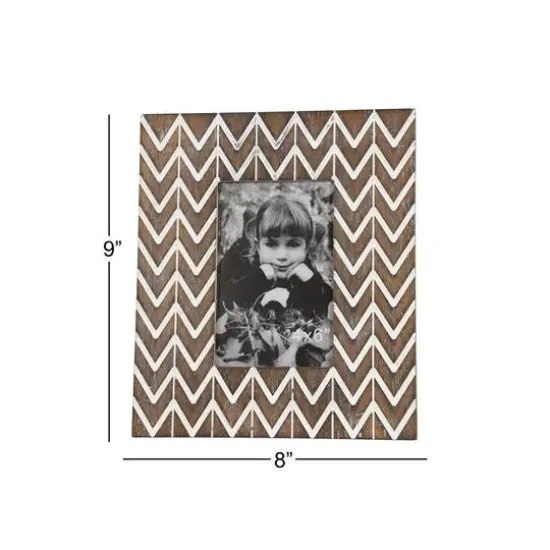 2 Pack Brown & White Chevron Modern 8" x 9" Frame {5}