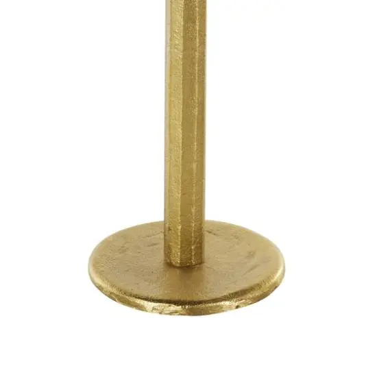 Gold Aluminum Metal Tapered Slim Minimalistic Decorative Candle Holder with Round Base, 3ct. {6}