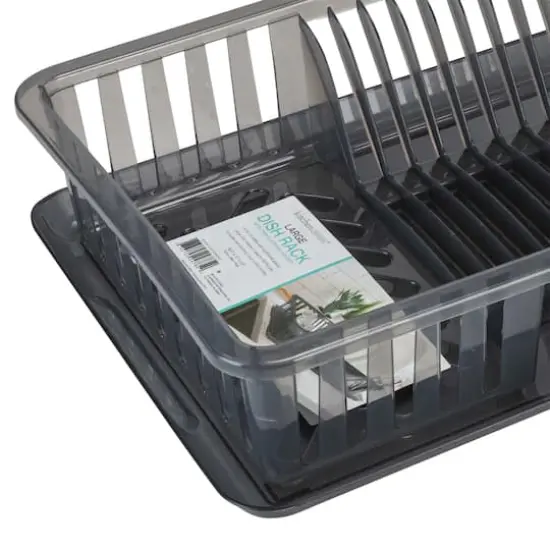 Kitchen Details Smoke Gray Large Dish Rack with Tray {3}