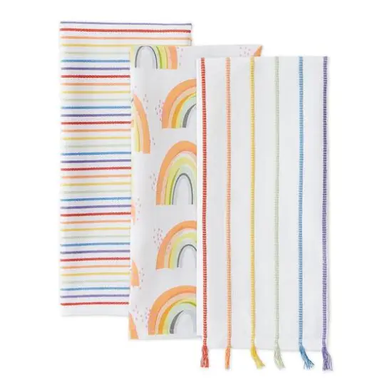 Assorted Rainbow Dishtowel (Set of 3) {4}