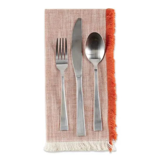 DII&reg; Burnt Orange Tonal Fringe Cloth Dinner Napkins, 6ct. {4}