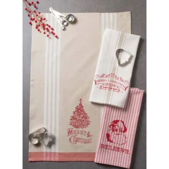 DII&reg; Assorted Vintage Print Christmas Dishtowel Set {9}