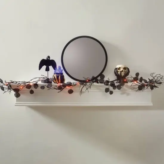 5ft. Black Leaves Lighted Garland String Lights by Ashland&reg; {3}