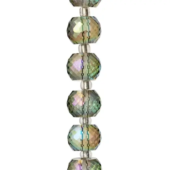 Aqua Faceted Rondelle Glass Beads, 10mm by Bead Landing&trade; {1}