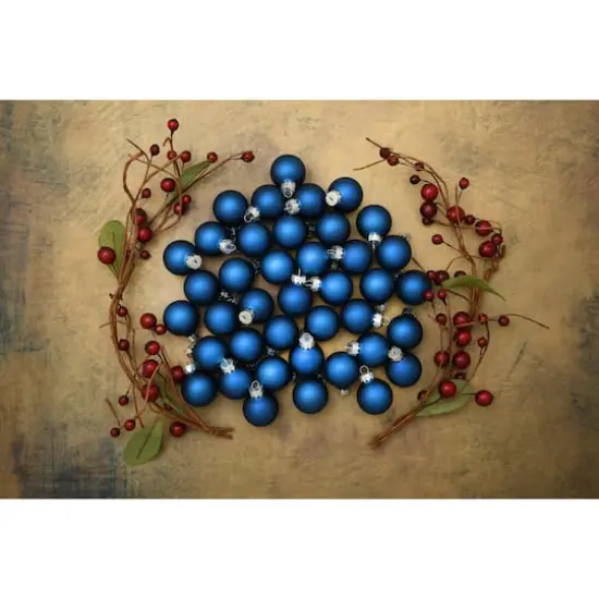 Whitehurst 40ct. 1.25" Matte Glass Ball Ornaments Midnight Blue Matte {4}