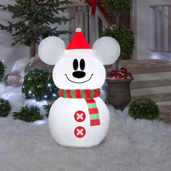 3.5ft. Airblown&reg; Inflatable Christmas Mickey Mouse Snowman {4}