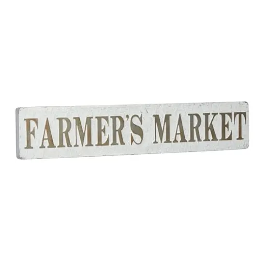 36" Beige Farmhouse Metal Wall Sign {3}