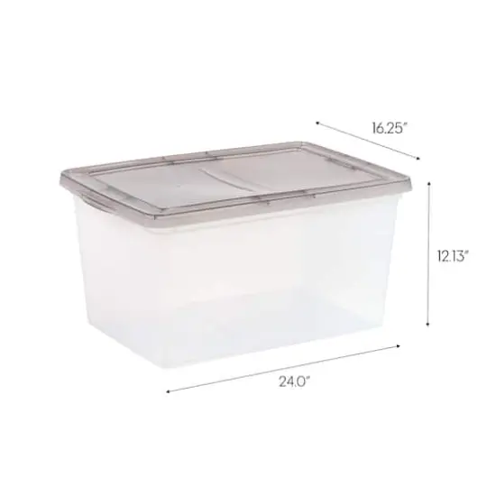 IRIS&reg; 58qt. Clear Snap Top Storage Box with Gray Lid {5}