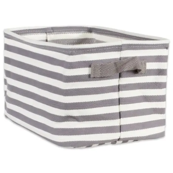 DII&reg; Small Gray & White Herringbone Striped PE-Coated Cotton Laundry Bins, 2ct. {4}