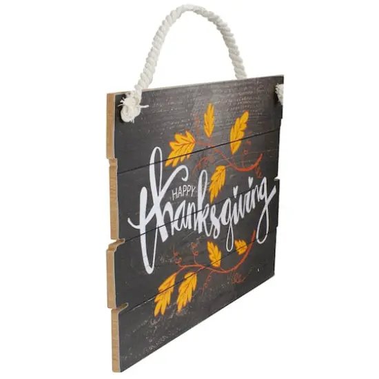 15" Wooden Happy Thanksgiving Hanging Wall Sign {5}