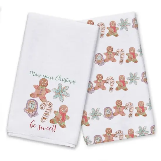 Sweet Christmas Watercolor Cookies Tea Towel Set {1}