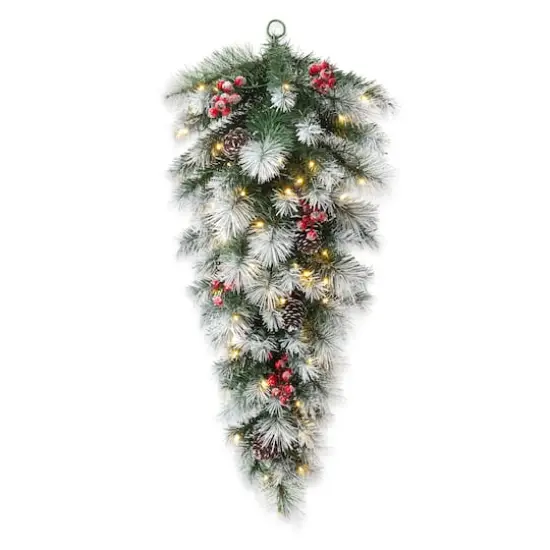 Glitzhome&reg; 3ft. Pre-Lit Pinecones & Berries Artificial Christmas Teardrop Swag {1}