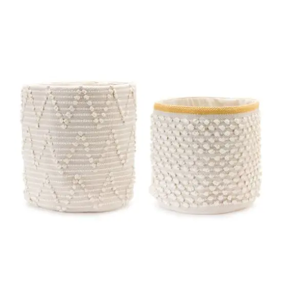 White Woven Cotton Basket Set {1}