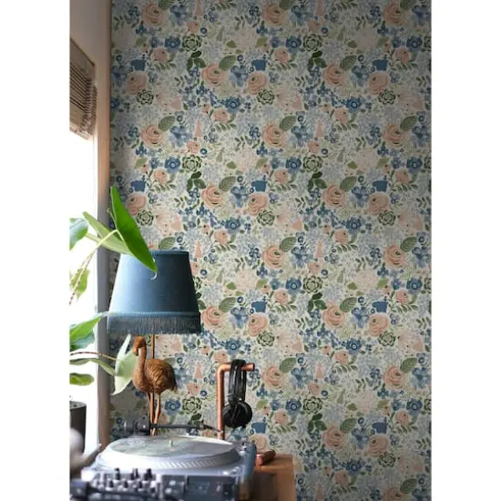 RoomMates Disney&reg; Princess Watercolor Floral Peel & Stick Wallpaper Blue {4}