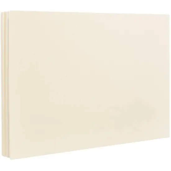 JAM Paper 4.25" x 5.5" Ivory Blank Flat Note Cards {3}
