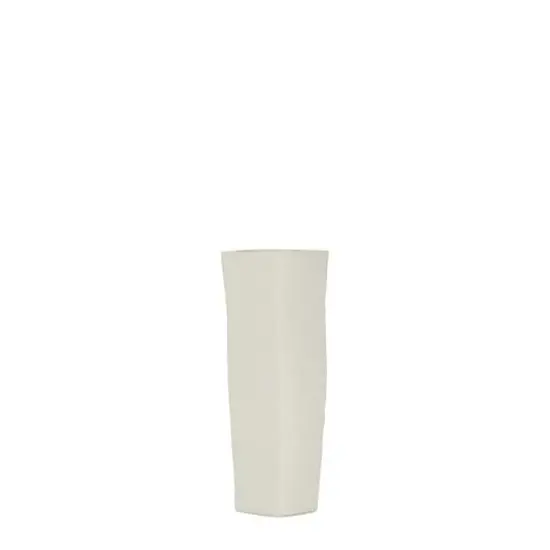 White Ceramic Contemporary Vase, 16" x 6" x 6" {5}