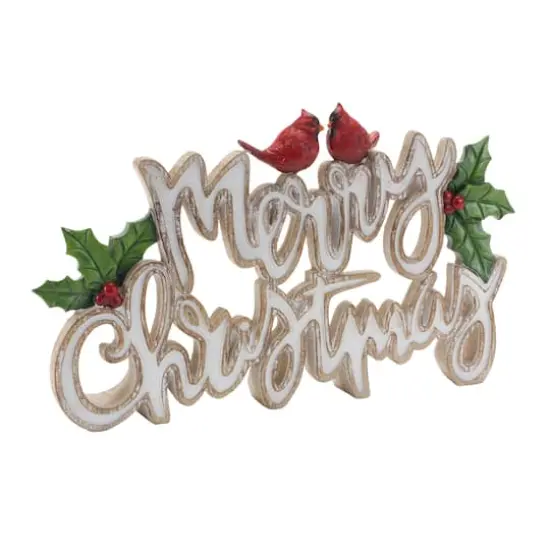 12" Cardinal Merry Christmas Tabletop D&eacute;cor Set {4}