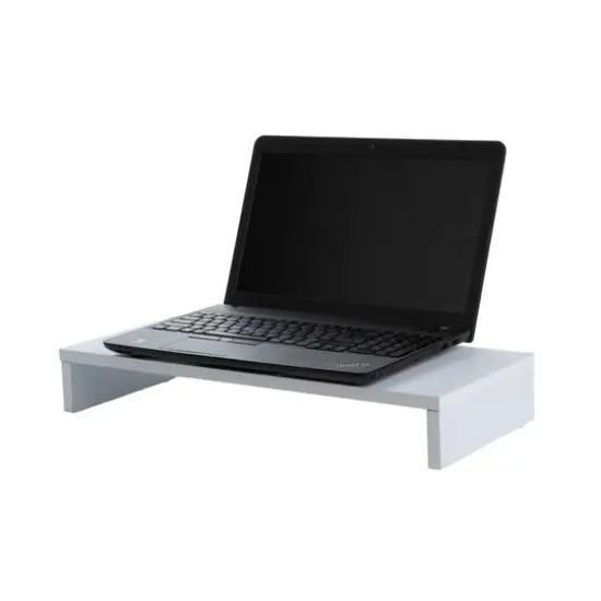 Mind Reader White Wooden Monitor Stand Riser {8}