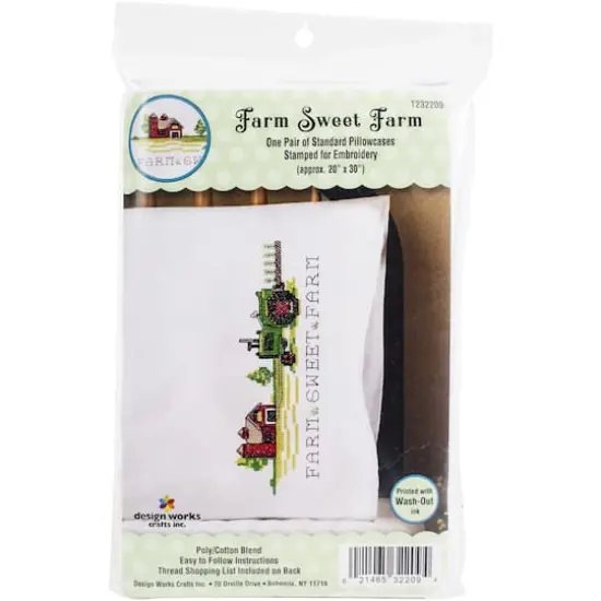 Tobin Stamped For Embroidery Farm Sweet Farm Pillowcase Set {3}