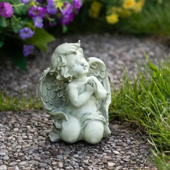 6" Heavenly Gardens Praying Cherub Angel Outdoor Garden Statue {3}