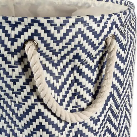 DII&reg; Small Round Chevron Paper Bin Nautical Blue {6}