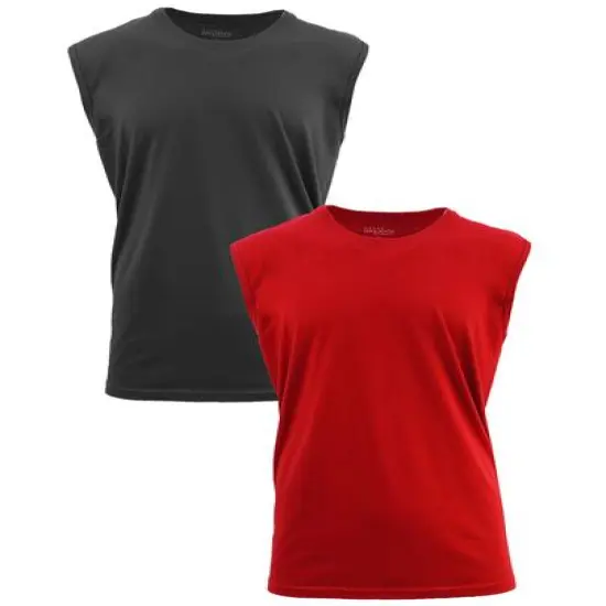 Galaxy by Harvic Muscle Tank Men's T-Shirt 2 Pack Black/Red {1}