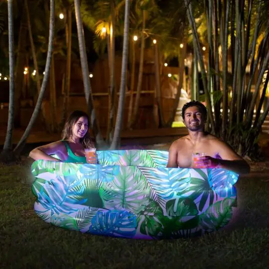 PoolCandy 60" Illuminated Tropical Palms Sunning Pool with Bluetooth {1}
