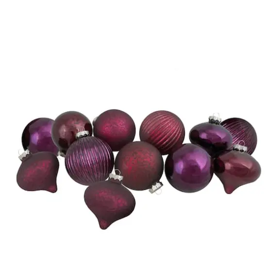 12ct. Jewel Tone Glass Onion & Ball Ornaments {1}