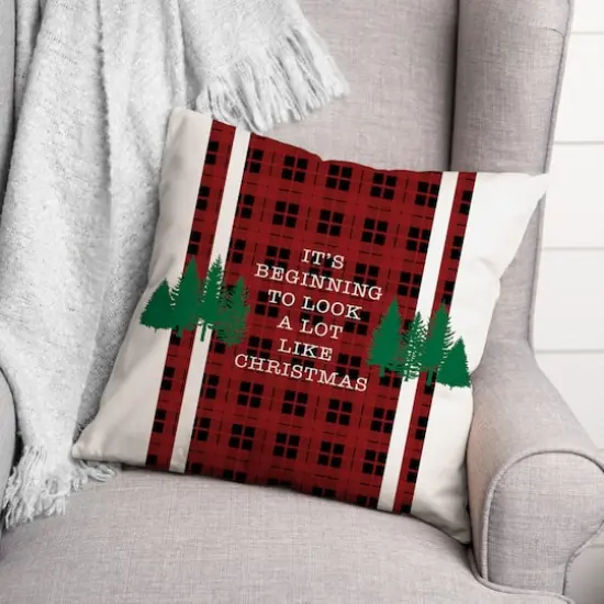 Beginning to Look Like Xmas 18x18 Throw Pillow {3}