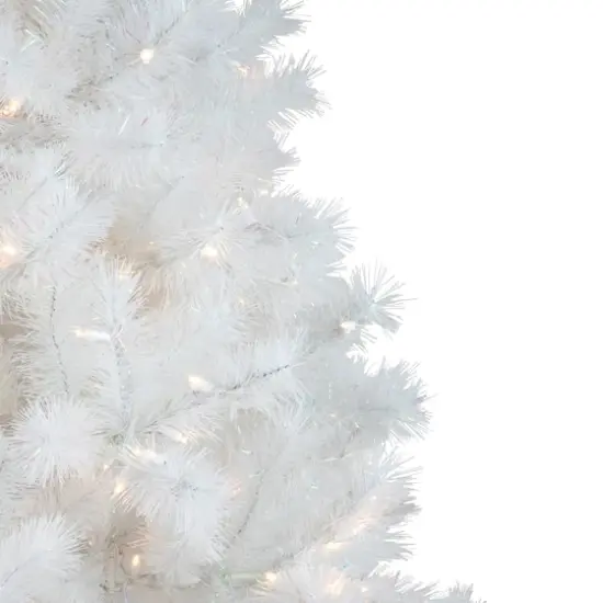 7.5ft. Pre-Lit White Alaskan Pine Artificial Christmas Tree, Warm White LED Lights {5}
