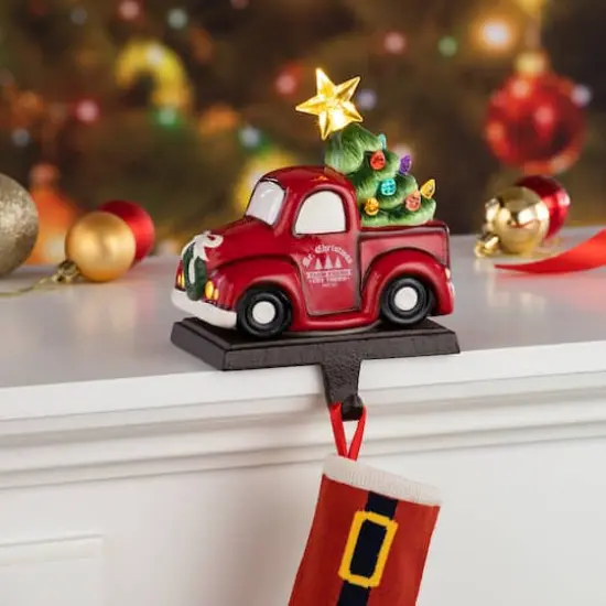 Red Truck Illuminated Stocking Hanger {6}