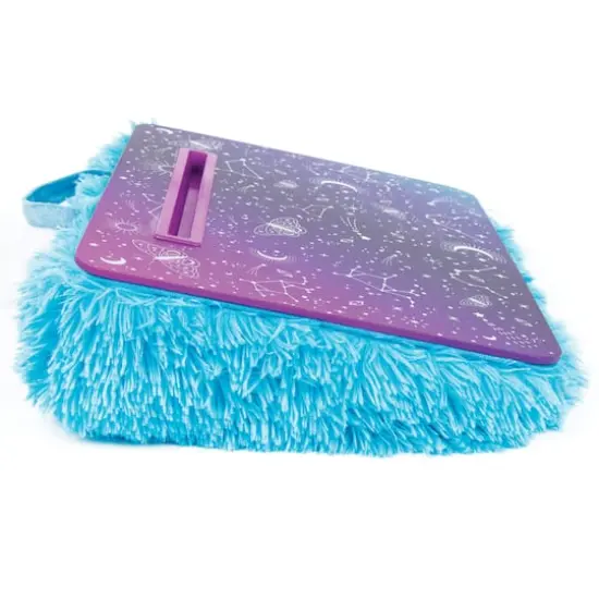 Make It Real&trade; 3C4G 12" x 17" Purple & Teal Celestial Deluxe Fur Lap Desk {3}