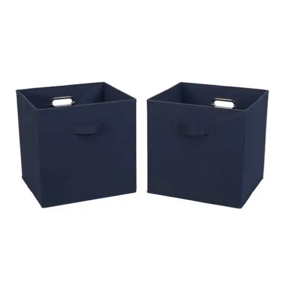 2 Pack Household Essentials 13" Fabric Storage Bins Navy {7}
