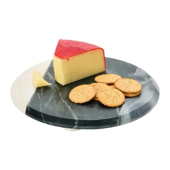 Hello Honey&reg; 10" Gray, Black & White Marble Cheese & Cutting Board {8}