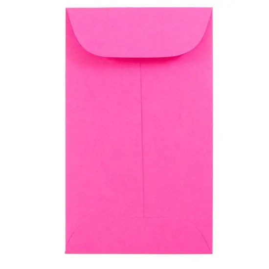 JAM Paper #6 Coin Business Colored Envelopes, 50ct. Ultra Fuchsia Hot Pink {1}
