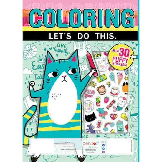 Let's Do This: Puffy Sticker Coloring & Activity Book {3}