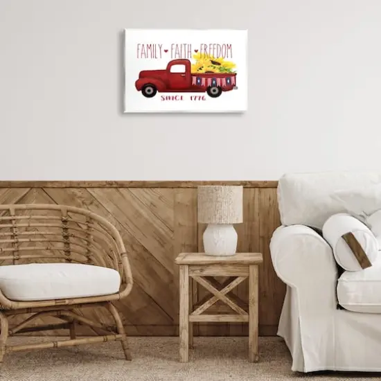 Stupell Industries Family Faith Freedom Americana Floral Country Truck Wall Plaque Art {3}