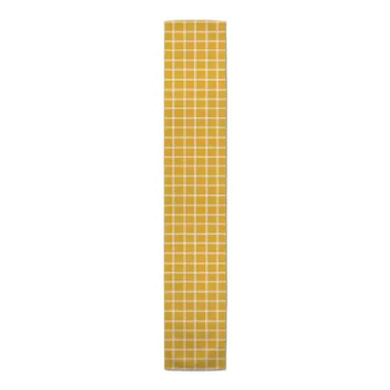 Grid Lines Indoor/Outdoor Table Runner Yellow {1}