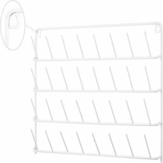 HAITARL&reg; White 32-Spool Wall-Mounted Sewing Thread Rack {5}
