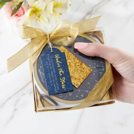 Kate Aspen&reg; Under the Stars Glass Coasters & Holder Set {7}