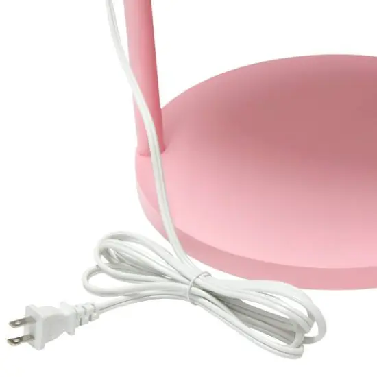 Simple Designs&trade; 62.5" Round Floor Lamp with 2 USB Ports and 1 Outlet Light Pink {14}