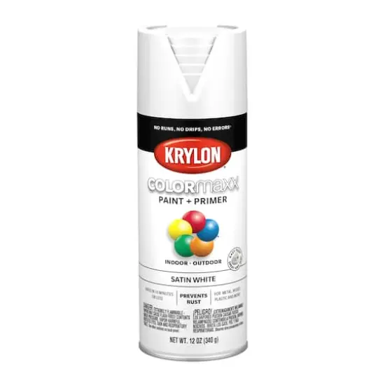 Krylon&reg; COLORmaxx&trade; Satin Paint + Primer White {1}