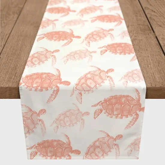 Watercolor Sea Turtles Indoor/Outdoor Table Runner Pink {4}