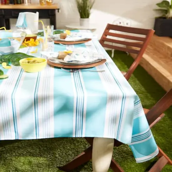 DII&reg; Beach House Stripe Print Outdoor Tablecloth 60x120" {7}