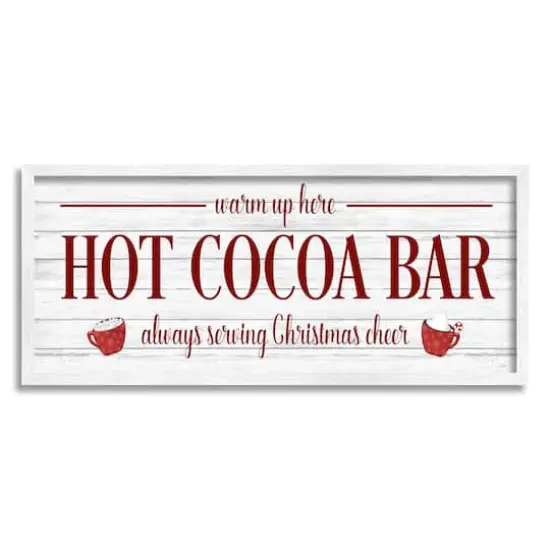 Stupell Industries Hot Cocoa Bar Winter Beverage Framed Giclee Art White {1}