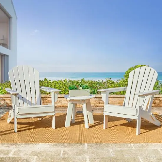 Glitzhome&reg; 20" Outdoor Patio Round Side Table White {6}