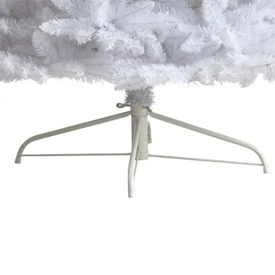 10ft. Pre-Lit Slim White Artificial Christmas Tree, Warm White LED Lights {7}