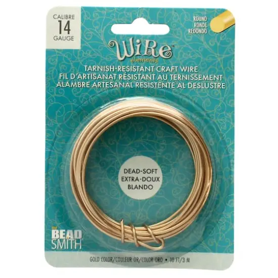 The Beadsmith&reg; Wire Elements&trade; 14 Gauge Tarnish Resistant Soft Temper Wire, 10ft. Gold {1}